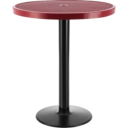 Global Industrial 36in Round Outdoor Bar Height Table, 42inH, Red 278003RD